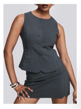 Princess Polly Pinstripe Skirt and Vest set